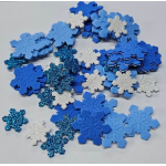 Applicazioni adesive a fiocco di neve blu e bianche - Conf. da 15