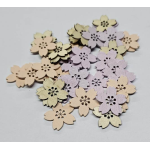 Applicazioni a fiore in legno colori misti - Conf. da 5