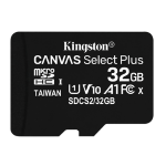 MicroSDHC da 32GB classe 10 Canvass Select 80R con adattatore Kingston