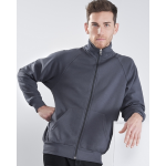 Felpa con cerniera con stampa su petto e schiena