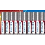 Pile stilo Philips AA LR06 1.5V alcalina in pacco da 10 pezzi