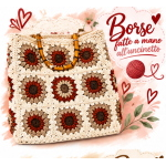 Borsa fatta a mano all'uncinetto modello a fiori
