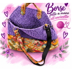 Borsa fatta a mano all'uncinetto modello lilla