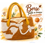 Borsa fatta a mano all'uncinetto modello ocra