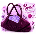 Borsa fatta a mano all'uncinetto modello viola