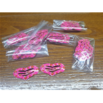 Set di 5 mollette per capelli rosa fucsia a cuore