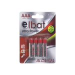 Pile ministilo Elbat AAA LR03 1.5V alcalina in pacco da 4 pezzi