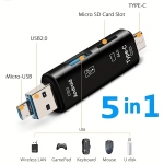Card reader USB e USB-C per schede SD 5in1