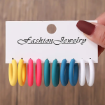 Orecchini a perno a cerchio in 5 colori diversi, kit completo