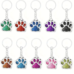 Portachiavi in lega a zampina di gatto glitter colorata