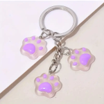 Portachiavi in acrilico con 3 ciondoli a zampina