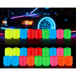 Tappi copri valvola fosforescenti ruote auto colorata in confezione da 4