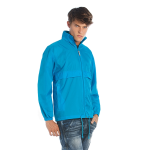 Giacca antivento in nylon con stampa su petto e schiena